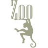 Zoo with hanging monkey