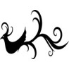 Small Swirly Bird flourish  min buy 3