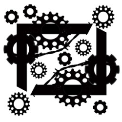 2 page corners and cogs  8x8 or 200 x 200 sold in 3\'s