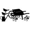 Wheel barrow and watering can  100 x 190 sold in 3\'s