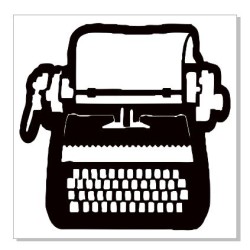 Typewriter vintage  46 X 46 MM CARD SIZE PACK 10