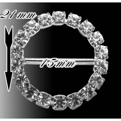 Rhinestone buckle,  15mm inner bar 21mm full size  sold in packs