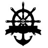 ships wheel banner 1  70mm x 45 mm pack of 10