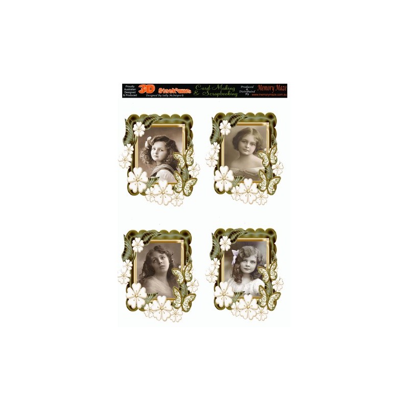 DS0785  vintage girls green frames  Min buy 5