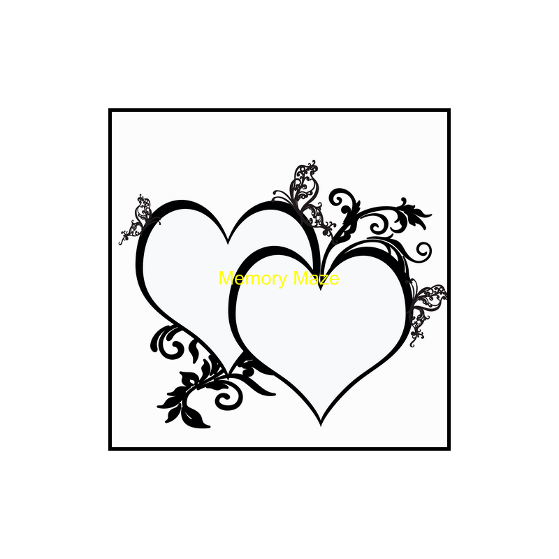 double heart  8 x 10inches