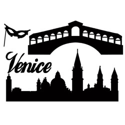 Rialto bridge,Venice skyline , masquerade  mask150 x 110