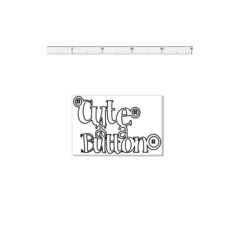CUTE AS A button card size 60 x 40sm pack of 10