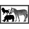 zebra ,lion and rhinocerous-110 x 180 mm min buy 3