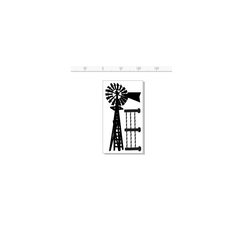 windmill and barb wire fence 110 x 202mm min buy 3.