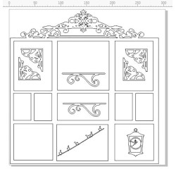 12 x 12  frame with embellishments vintage top