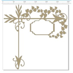 On the corner suit  12 x 12 frame   leaves arrows and flourish