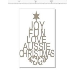 Aussie Xmas, Christmas tree MINI   36 x 57 mm  Pack of 10 , Aust