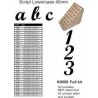 Script 40mm KIT  Lower case - Full set Stand, A-Z,  0-9