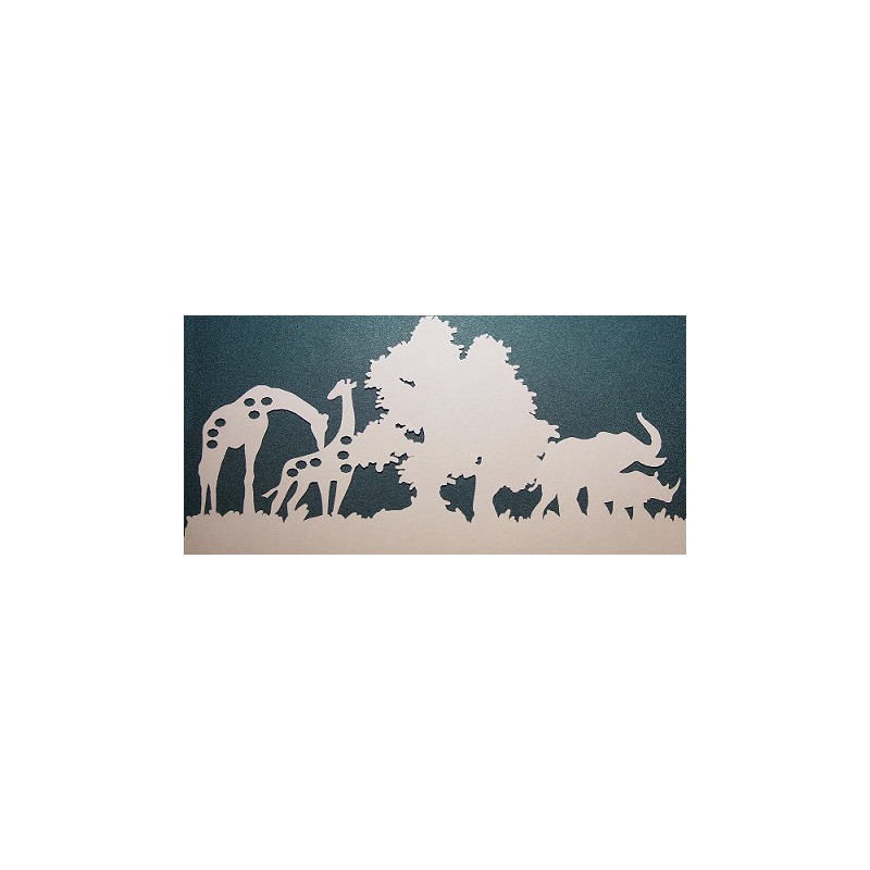 Wild animal, elephant and giraffe,rhino  scene CARDSTOCK PREPACK