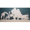 Wild animal, elephant and giraffe,rhino  scene CARDSTOCK PREPACK