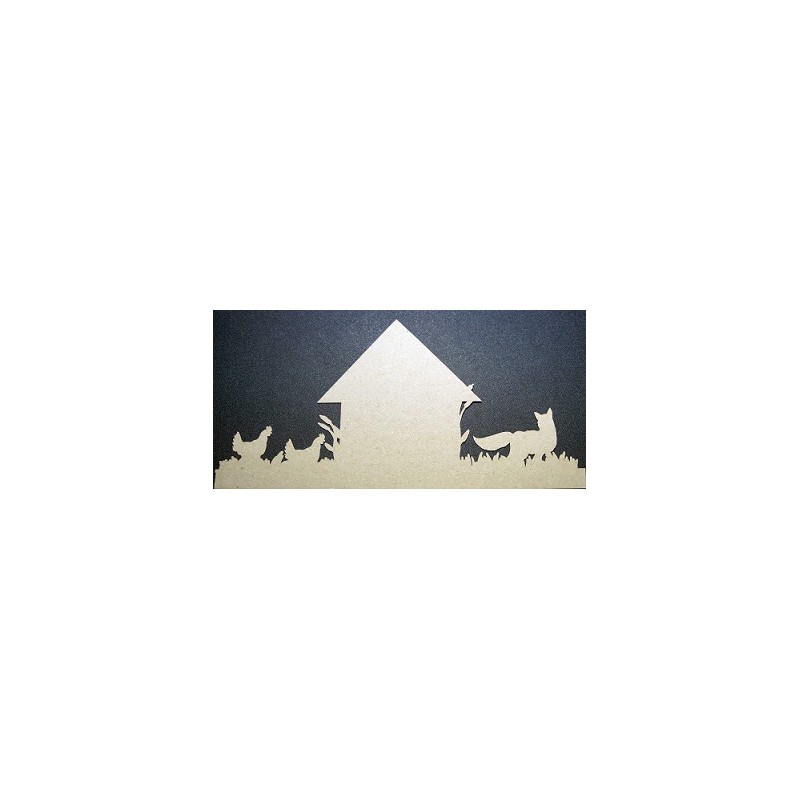 FOX & CHOOKS CUT IN CARDSTOCK Kraft YOU ARE BUYING A PACK OF 5 P