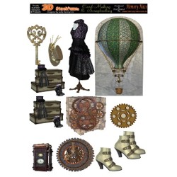 Steampunk vintage  mixed media  Card making sheets  A4 min buy 5