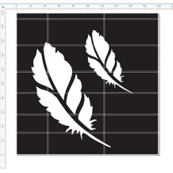 Feather stencil 8x8 or 200 x 200mm