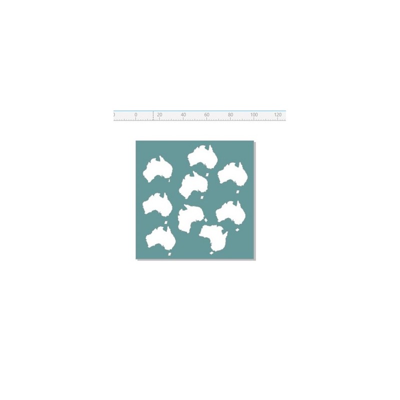 Australia day map  mini  stencil 4x4 inches or 100 x 100mm min b