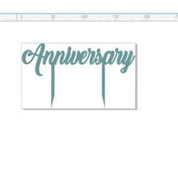 Anniversary cake topper 180 x 105  Add a number Acrylic  clear w