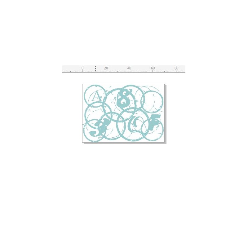 circles numbers  and text   stamp 50 x 70.rubber only for use wi