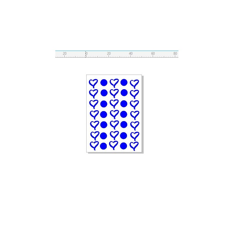 Hearts and circles  stamp 30 x 70.RUBBER ONLY for use with stamp