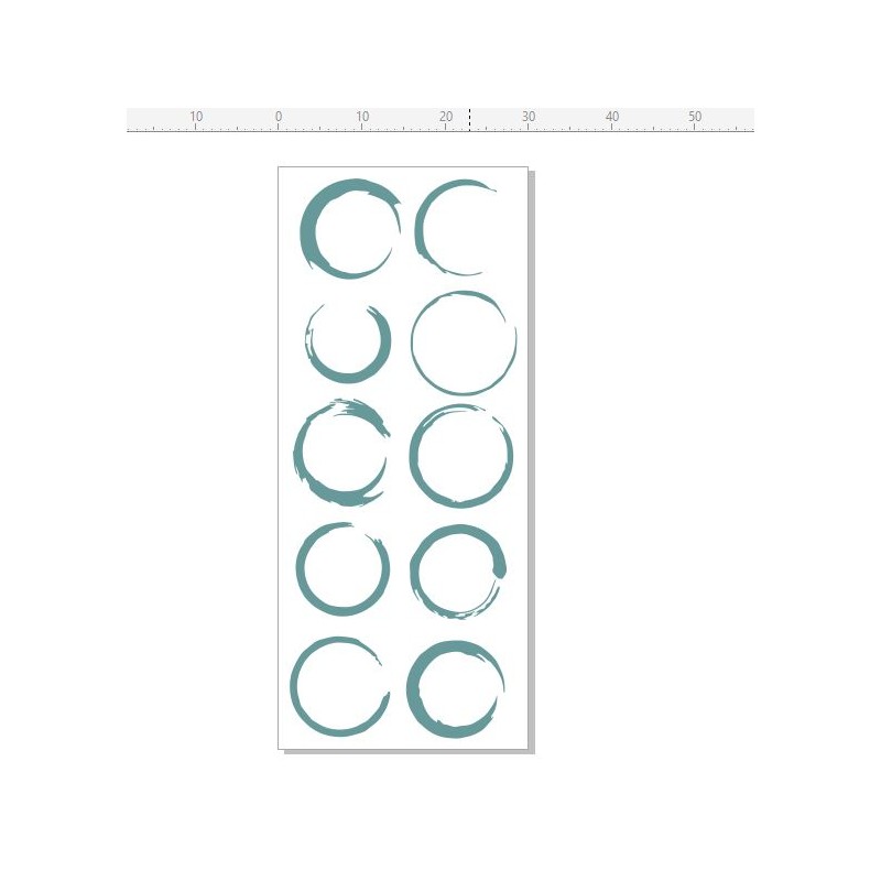 Circles  STAMP RUBBER ONLY  30 x 70.rubber only for use with sta