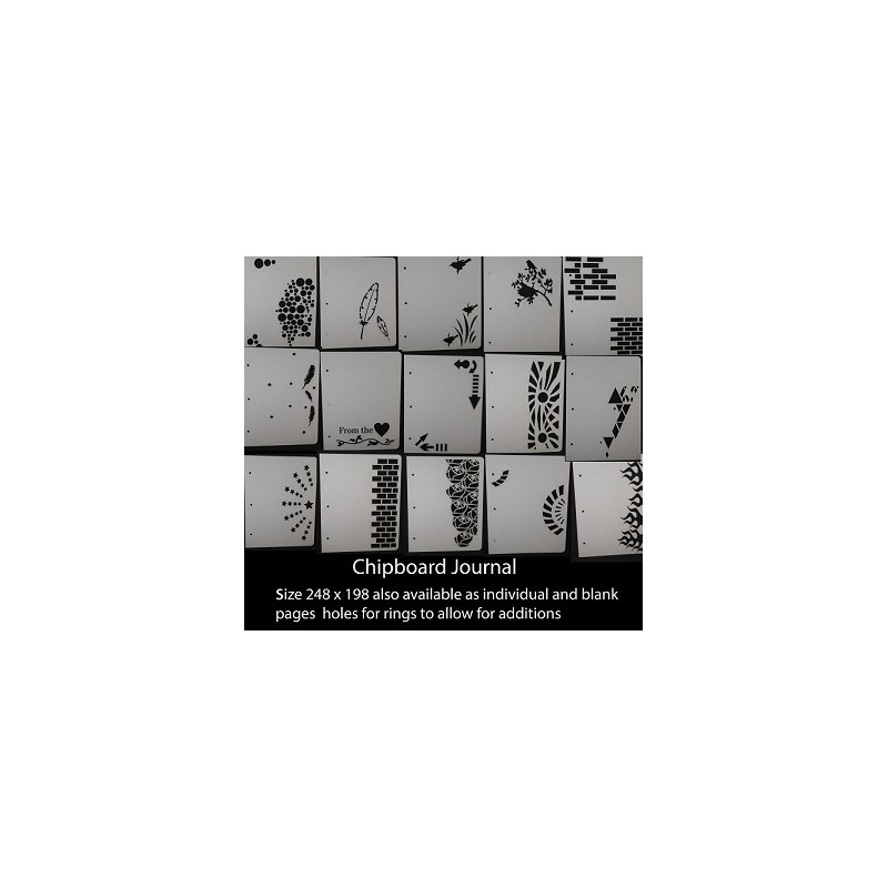 Chipboard journal 15 pages precut +areas paint, ink ,mixed media