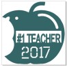 No 1 teacher 50 x 50mm keyring, teacher thank you, end of school