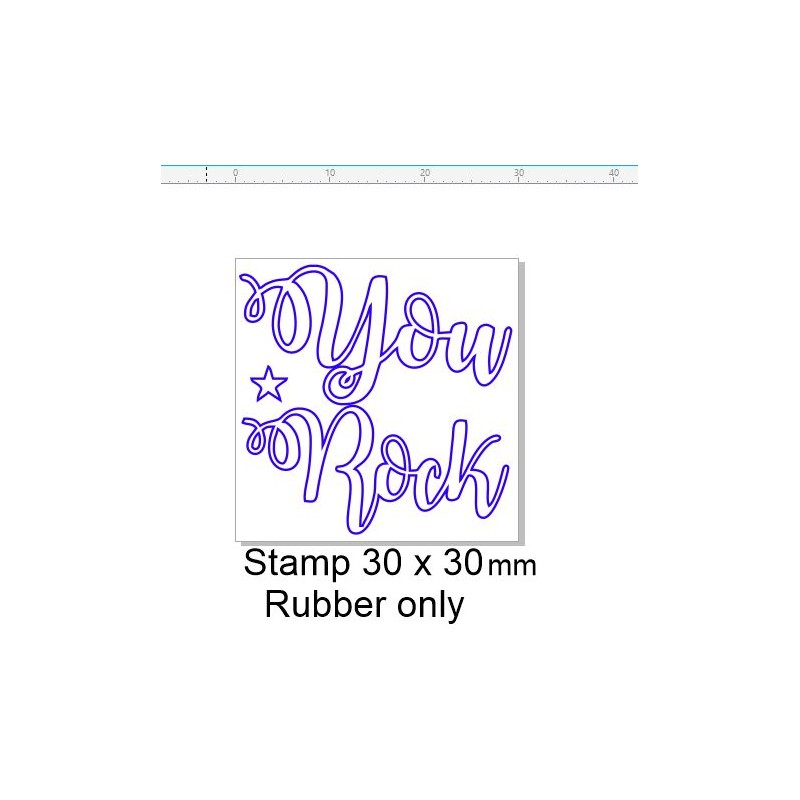 You Rock   stamp 30 x 30 mm sentiment stamp RUBBER ONLY