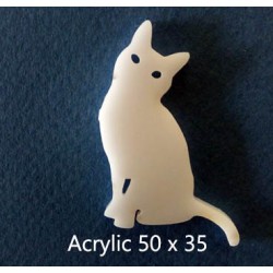 Cat Attitude 50 x 35mm  Acrylic  Pack of 4