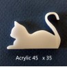 Flat cat White Acrylic Acrylic(brooch pack of 4)( Earrings pack 