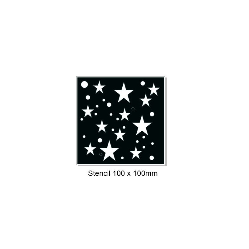 Stars and spots 100 x 100mm  stencil min buy 3