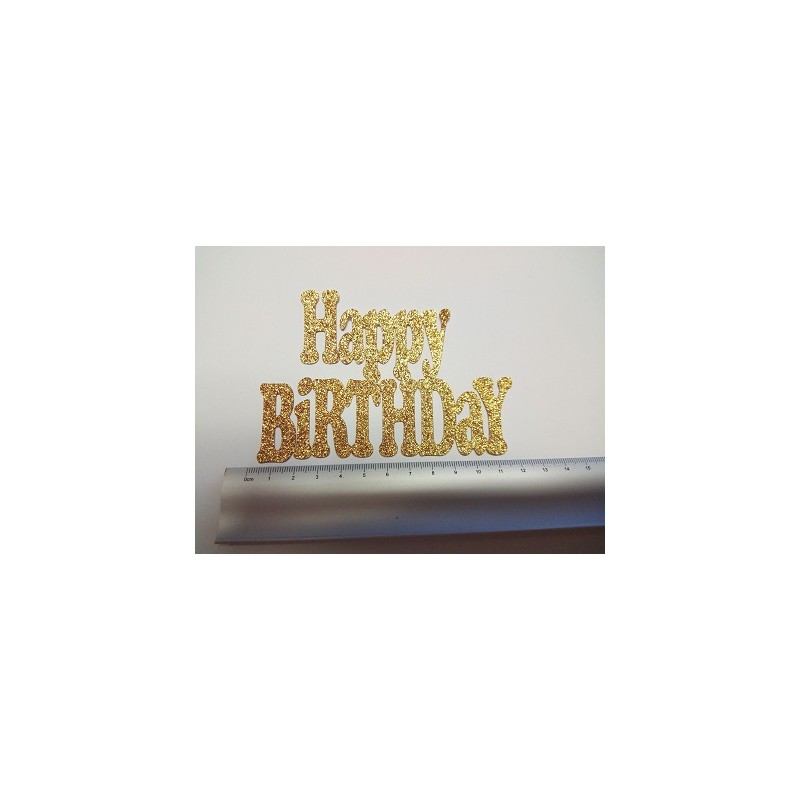 Happy Birthday,For Cake topper, Glitter card Pack of 10
