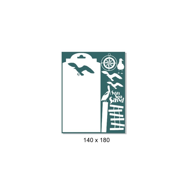 Seaside tag pelican ,140 x 180mm. Min buy 3.