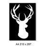 Deer Head. 2 Piece stencil & mask. A4.You will recive both the s