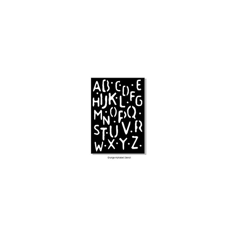 Grunge Alphabet Stencil A4. 210 x 297