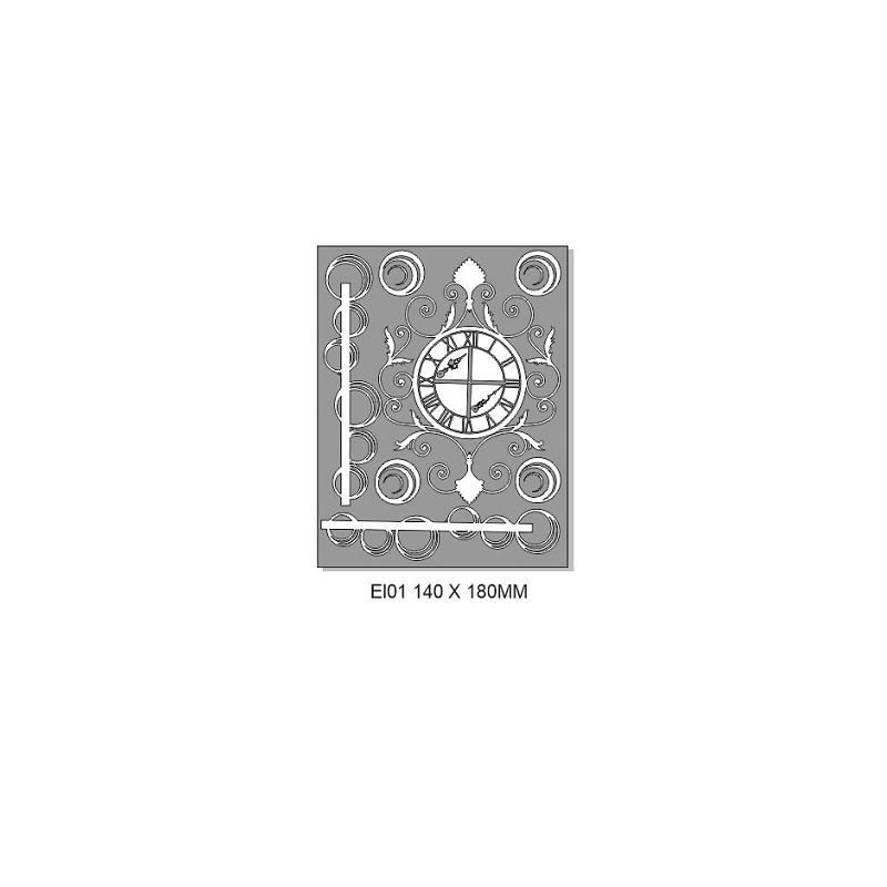 Clock and circle elements 140 x 180mm Min buy 3.