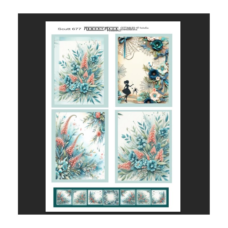 Scutt 677, Pretty flowers,min buy 5