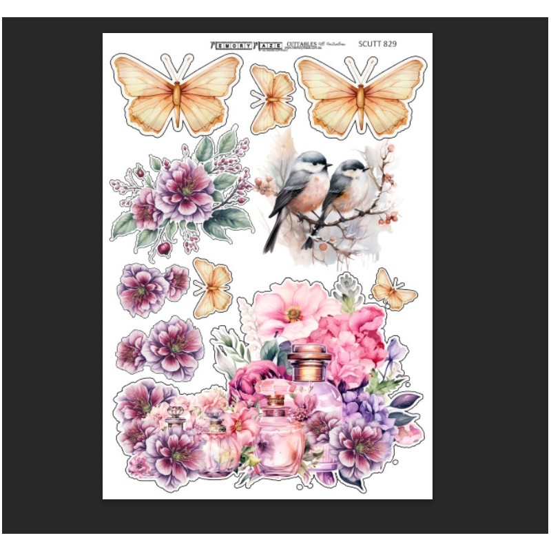 Scutt 829 floral.bird,min buy 5