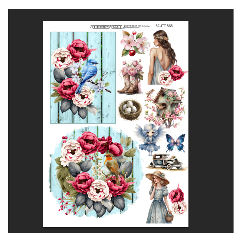 Scutt 868 floral roses.Min buy 5