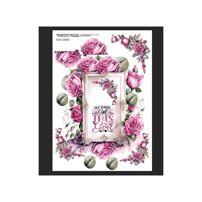 A4 cuttable suitable for Scrapbooking, card making, Journals and off the page designs