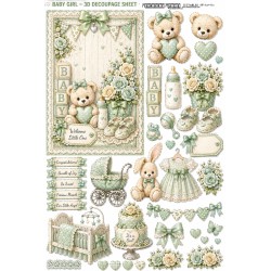 Scutt 1281026 Baby Girl Decoupage Green