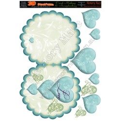 Doily with blue hearts